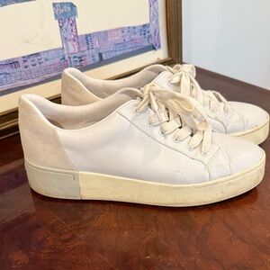 Vince White/Cream Suede Sneakers